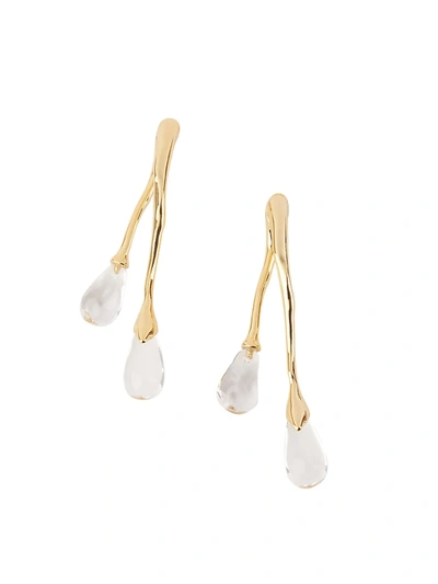 Alexis Bittar 14ct Gold-plated Lucite Front Back Double Drop Earrings
