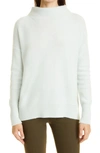 Vince Boiled Cashmere Funnel-neck Pullover In Light Grey