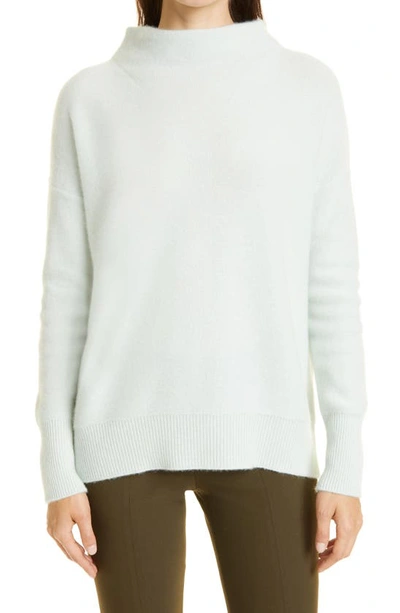 Vince Boiled Cashmere Funnel-neck Pullover In Aloe
