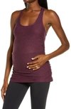 Beyond Yoga Maternity Travel Racerback Tank In Mahogany Brown Heather