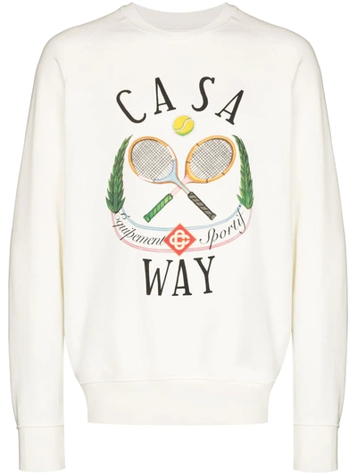 Casablanca Off-white Casaway Tennis Club Print Raglan Sweatshirt