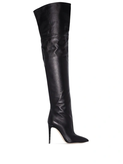 Paris Texas Leather Over-the-knee Stiletto Boots In Black
