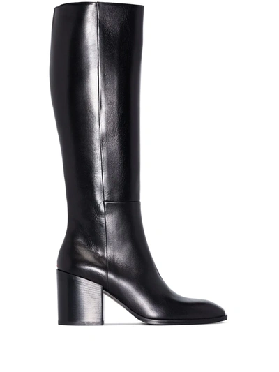 Aeyde Black Teresa 75 Knee-high Leather Boots