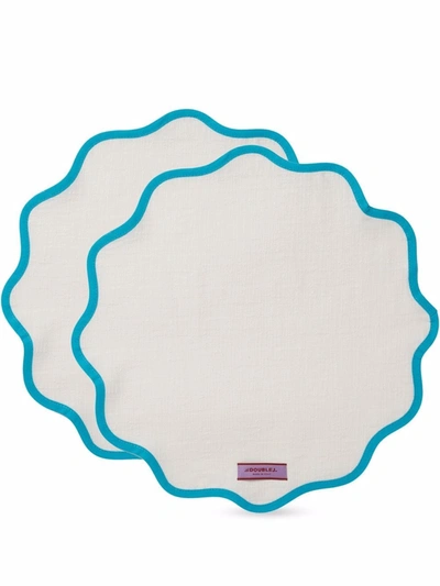 La Doublej Cloud Scallop-edge Placemats (set Of 2) In Blue