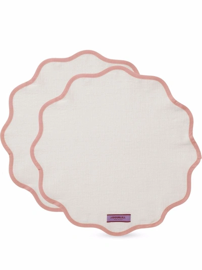 La Doublej Cloud Scallop-edge Placemats (set Of 2) In Pink