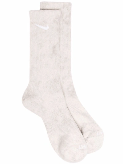 Nike Intarsia-knit Logo Socks In Neutrals