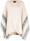 MISSONI STRIPED KNIT PONCHO