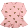 MOSCHINO PINK DRESS FOR BABY GIRL WITH TEDDY BEARS,MBV07M LDB78 83245