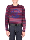 Alexander Mcqueen Striped Long Sleeve T-shirt In Blu
