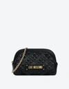 LOVE MOSCHINO LETTERING LOGO QUILTED CLUTCH