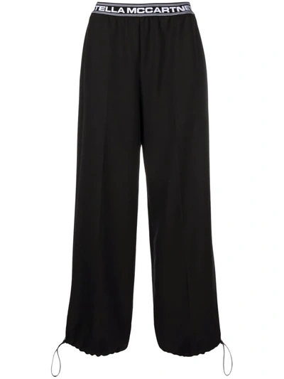 Stella Mccartney Logo-waistband Balloon Trousers In 黑色