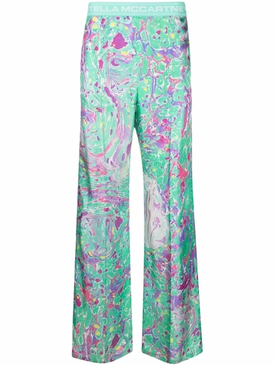 Stella Mccartney X Ed Curtis Oil Swirl Trousers In 绿色