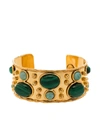 Sylvia Toledano Gold-plated Byzantine Malachite Cuff Bracelet In 金色