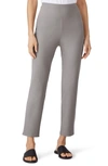 Eileen Fisher High Waist Ankle Slim Pants In Smoke