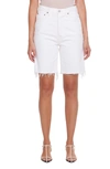 Agolde '90s Pinch Waist High Waist Longline Denim Shorts In Porcelain