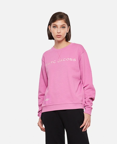 Marc Jacobs Cyclamen Sweatshirt With Contrasting Logo Lettering In Pink
