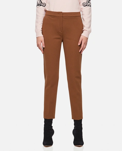 Max Mara Cigarette Trousers In Jersey In Beige