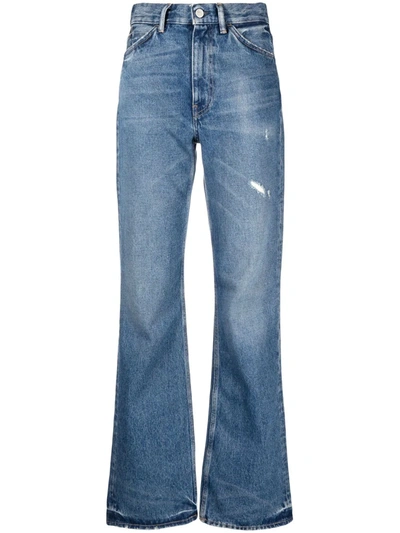 Acne Studios Distressed-effect Bootcut Jeans In Blue