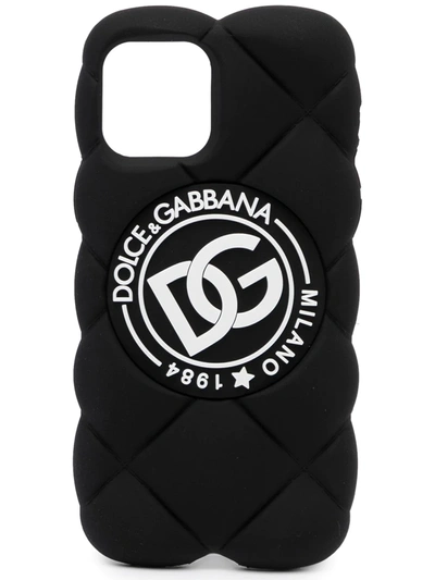 Dolce & Gabbana Quilted Iphone 12 Pro Case In Schwarz