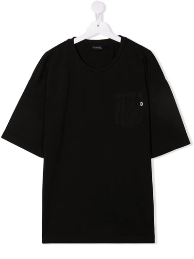 Dondup Kids' Chest Patch-pocket T-shirt In Black