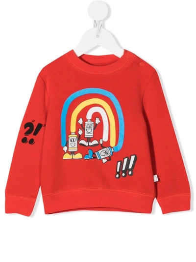 Stella Mccartney Kids' Cartoon-print Cotton Sweatshirt In Red