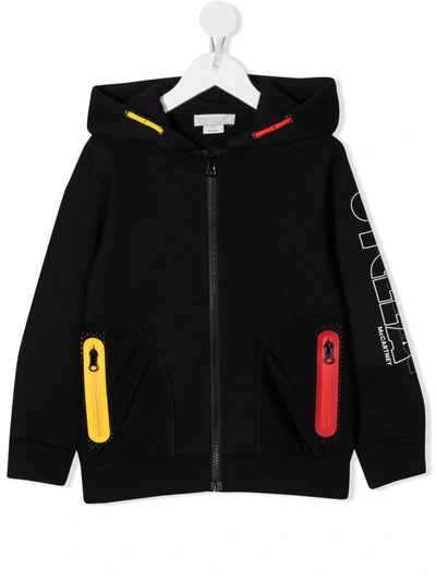 Stella Mccartney Kids' Organic Cotton Blend Hoodie In Black