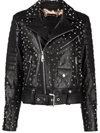 Philipp Plein Leather Biker Oversize Stars Studs In Schwarz