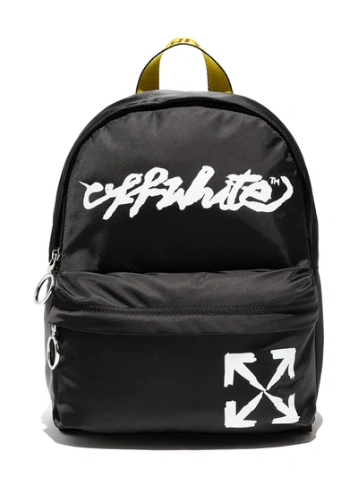 Off-white Script Logo-print Backpack In Black