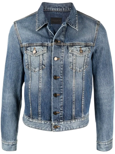 Saint Laurent Slim-cut Denim Jacket In Blau