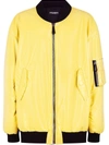 Dolce & Gabbana Lemon Yellow Zip-through Bomber Jacket In Yellow