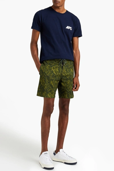 Apc A.p.c. Man Printed Cotton Drawstring Shorts