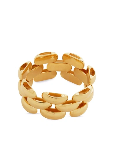 Monica Vinader 18ct Gold Plated Vermeil Silver Heirloom Woven Chain Ring