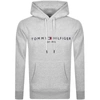 Tommy Hilfiger Embroidered Flag Logo Hoodie In Gray Marl-grey In Grey