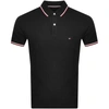TOMMY HILFIGER TOMMY HILFIGER TIPPED SLIM FIT POLO T SHIRT BLACK