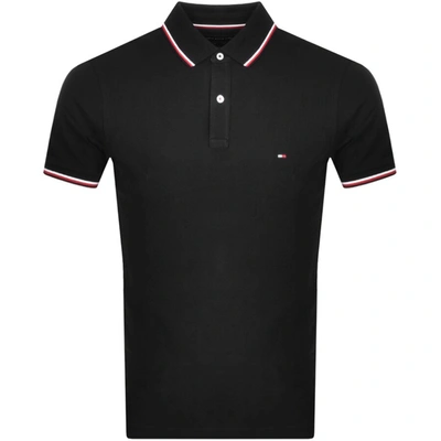 Tommy Hilfiger Tipped Slim Fit Polo T Shirt Black