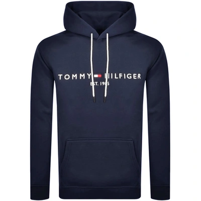 TOMMY HILFIGER TOMMY HILFIGER LOGO PULLOVER HOODIE NAVY