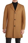 Cole Haan Signature Wool Blend Melton Classic Topper In Camel
