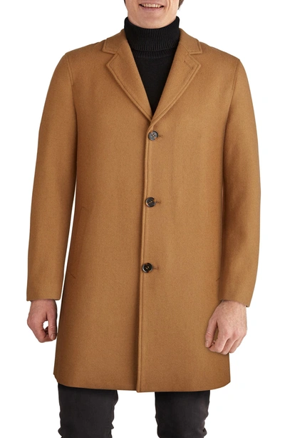 Cole Haan Signature Wool Blend Melton Classic Topper In Camel