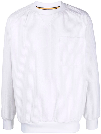 K-way R&d Ribbed Crew Neck Sweatshirt In Weiss