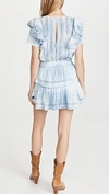 Loveshackfancy Natasha Lace-trimmed Swiss-dot Cotton-voile Mini Dress In Jade Mist Hand Dye