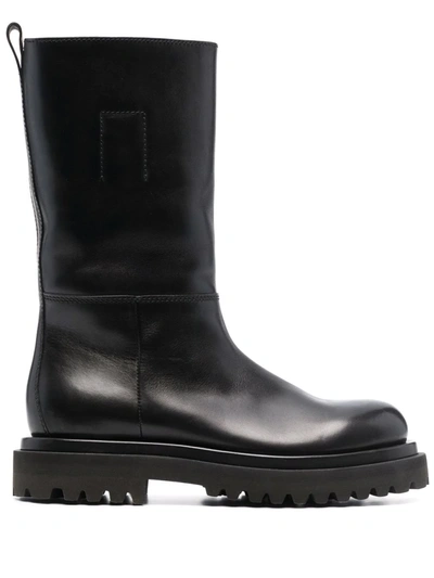 Officine Creative Wisal Pull-on Leather Boots In Schwarz