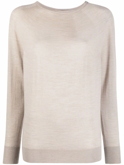 Gentry Portofino Fine-knit Virgin-wool Jumper In Nude