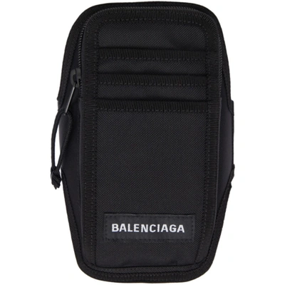Balenciaga Explorer Arm尼龙手机包 In Black