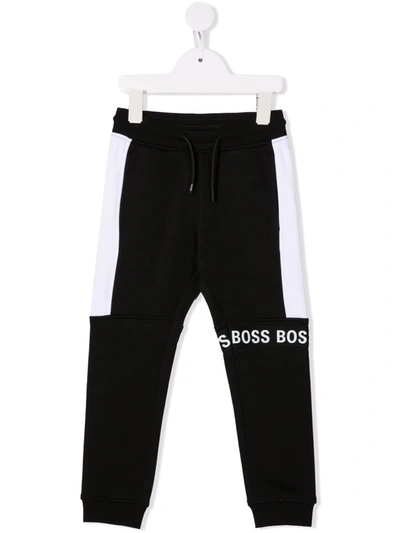 Bosswear Kids' Colour Block Track Pants In Black