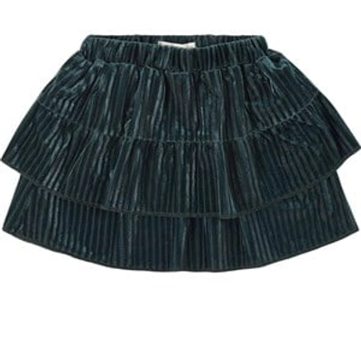 Sproet And Sprout Babies'  Blue Velvet Ribbed Skirt