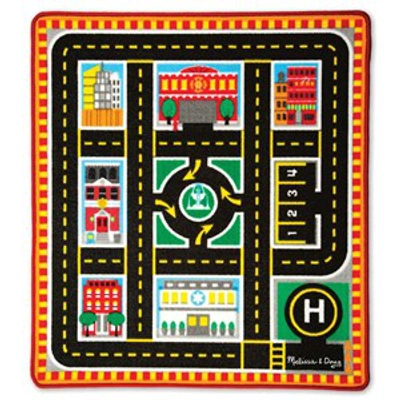Melissa & Doug Kids' Round The City Rescue Rug Playmat In Red