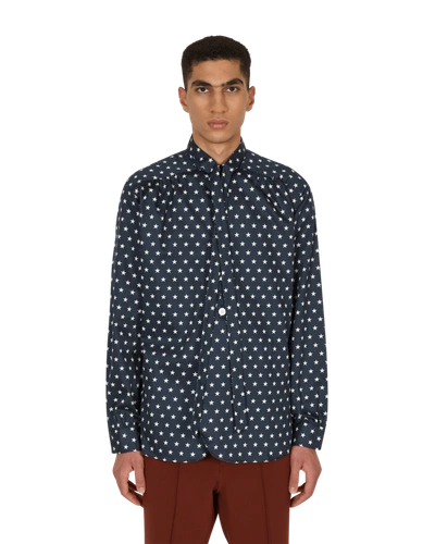 Needles Ascot Collar Edw Shirt Blue In Multicolor | ModeSens