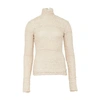 Nanushka Textured Long-sleeve Turtleneck Top In Creme