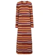 CHLOÉ STRIPED CASHMERE AND WOOL-BLEND DRESS,P00611055