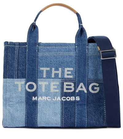 Marc Jacobs The Denim Small Canvas Tote In 蓝色